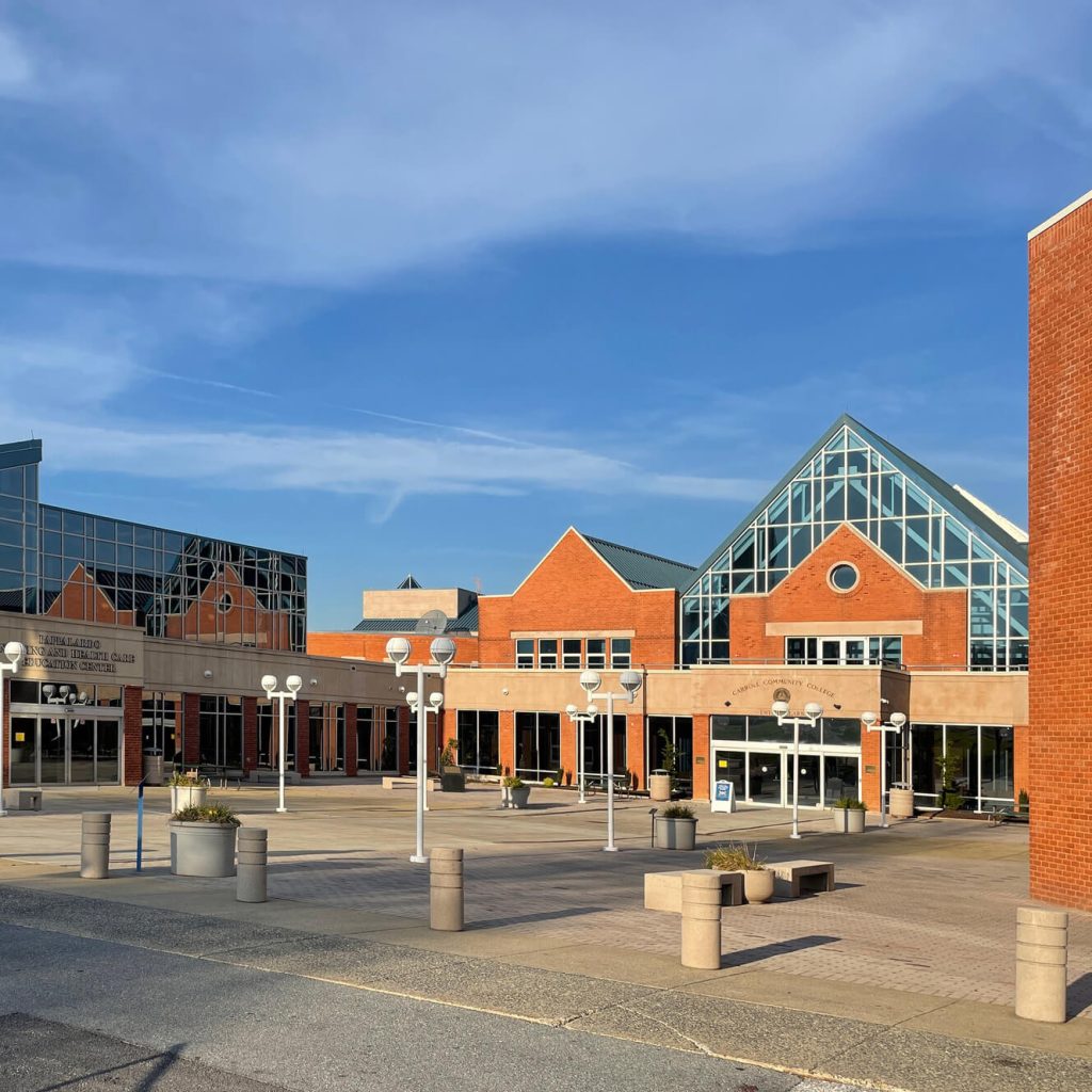 Exterior photo of Carroll Community College in Westminster, MD