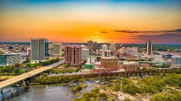 Aerial shot of Downtown Richmond, VA