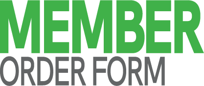 The words Member Order Form in all caps written in green and gray