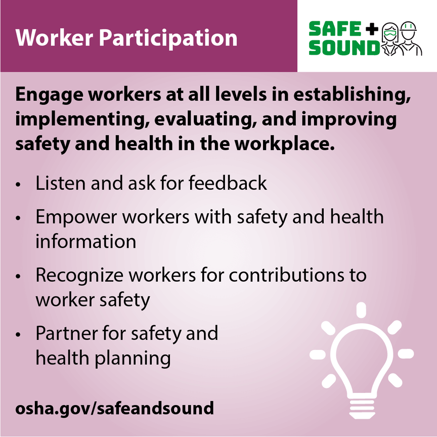 Safe & Sound Week - Worker Participation