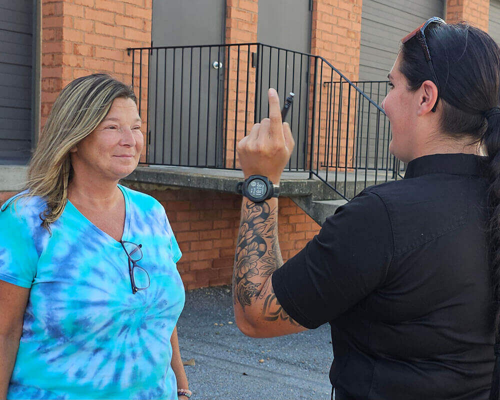 officer checking cannabis patient for signs of impairment