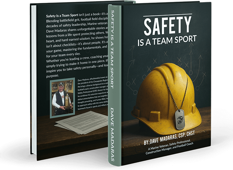 Mocked up book cover for Safety is a Team Sport by Dave Madaras